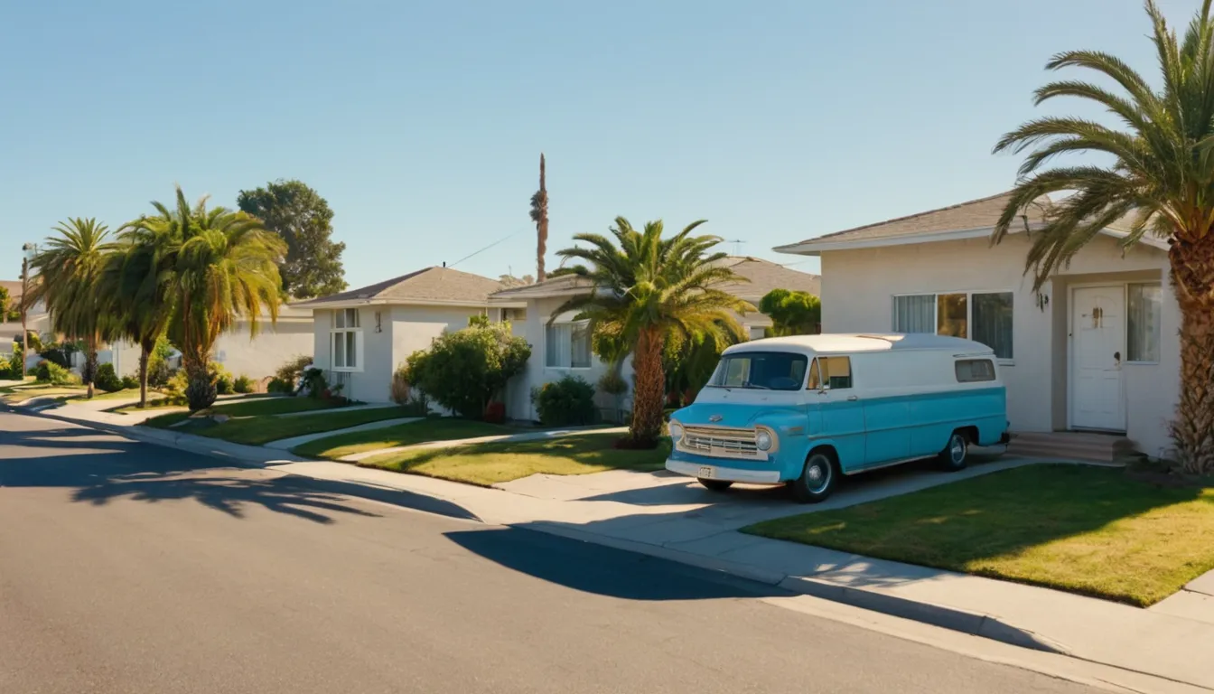 A neighborhood of older homes in Moreno Valley on a sunny day